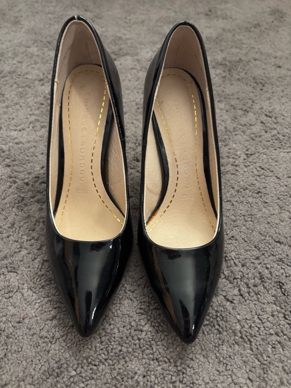 Chinese Laundry Black Patent Pointed-Toe Women’s Pumps Heels